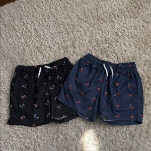 GOAT USA Kids Active Mesh Shorts - Black & Navy with Sports Print